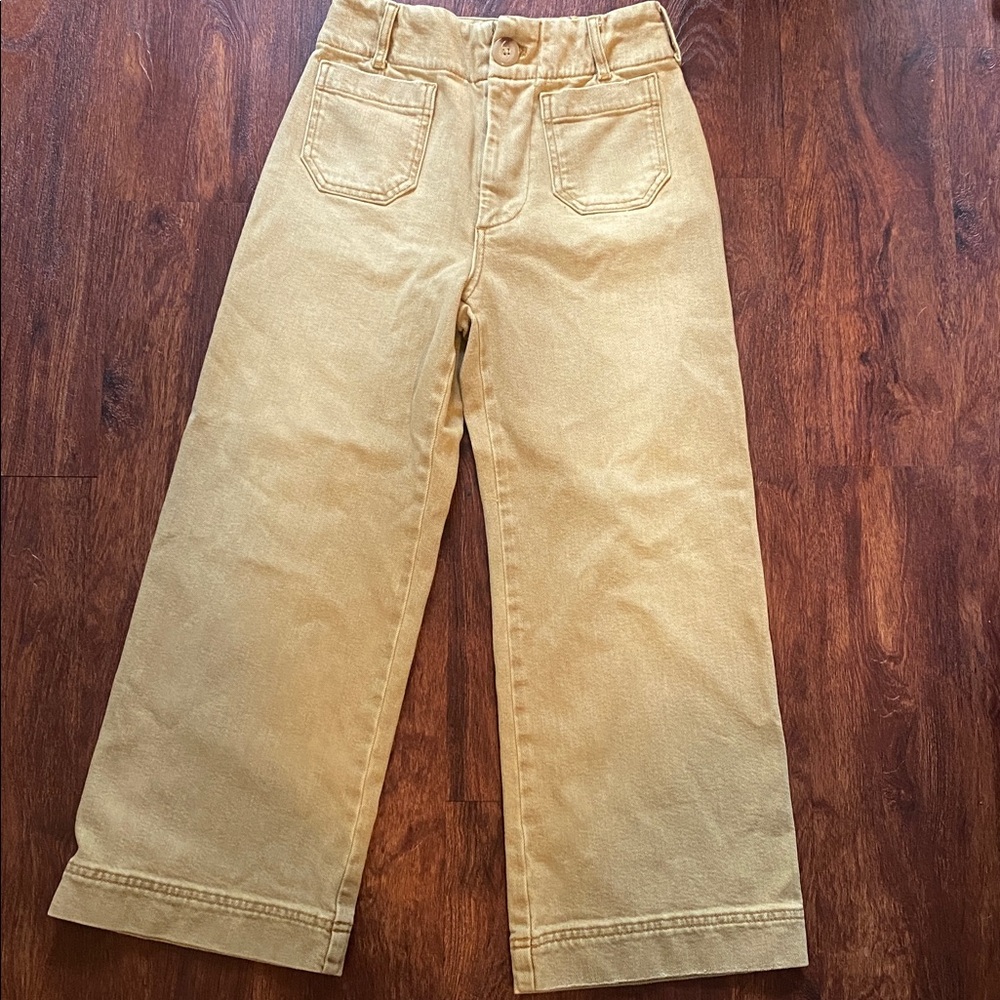 Maeve Wide Leg Jeans in Mustard